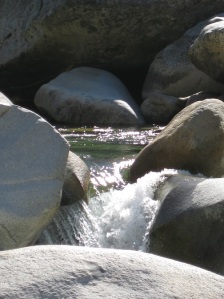 Snowmelt descending down the South Fork of the Yuba River